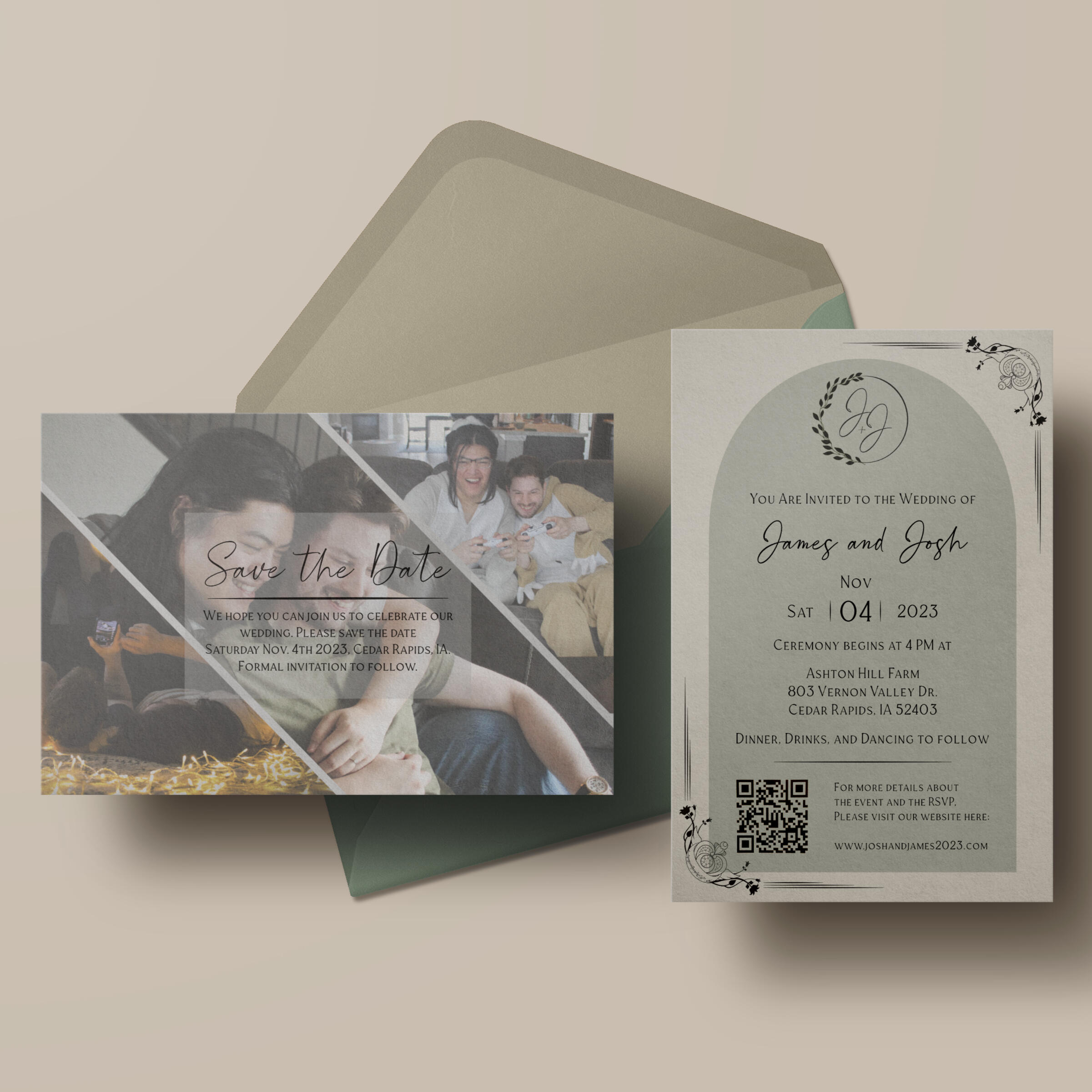 James &amp; Josh Wedding Stationery